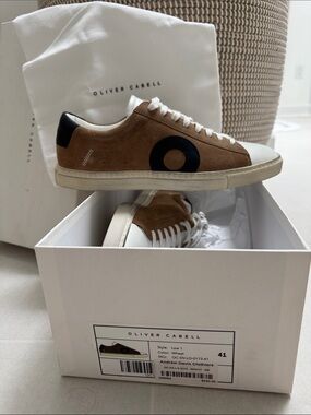 Oliver Cabell Low-Top Sneakers in Wheat with Black Details